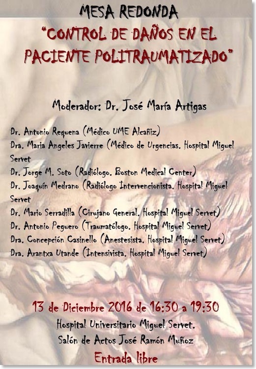 Mesa Redonda PACIENTE POLITRAUMATIZADO cartel